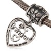 I Love Grandma Dangle Charm Hollow Heart Flower Beads Charm