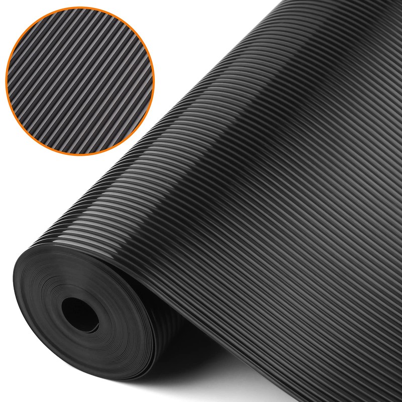 Black Shelf Liners for Kitchen Cabinets Non-Adhesive, Drawer Mat Liner