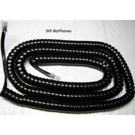 DIY-BizPhones-Nortel-Aastra Black 25Ft Long Handset Cord for Nortel Aastra Phone M9316CW M9417 M8314 Curly