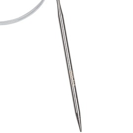 Coopay Circular Knitting Needles 5.0mm 40cm Short, Steel Circular Needles with Flexible Cable, Metal Fixed Circular Knitting Pins for Socks Knitting Small Projects, For Arthritis Hands, Size US 8