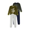Vertbaudet Vertbaudet Boys 2 Pack Dinosaur Velvet Pyjamas, Set Green