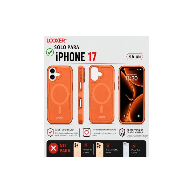 Looxer Funda Magnética Resistente Iphone Protección Grado Militar Diseño Prueba