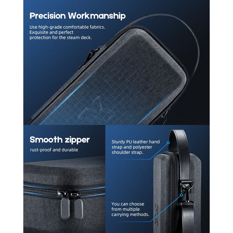 BINBOKPLAY Steam Deck Carrying Case - Protective Hard Shell -