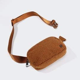 Pander Fanny Pack Everywhere Fleece Belt Bag for Women and Men with Adjustable Strap Belt, 1L. (Saddle Brown)