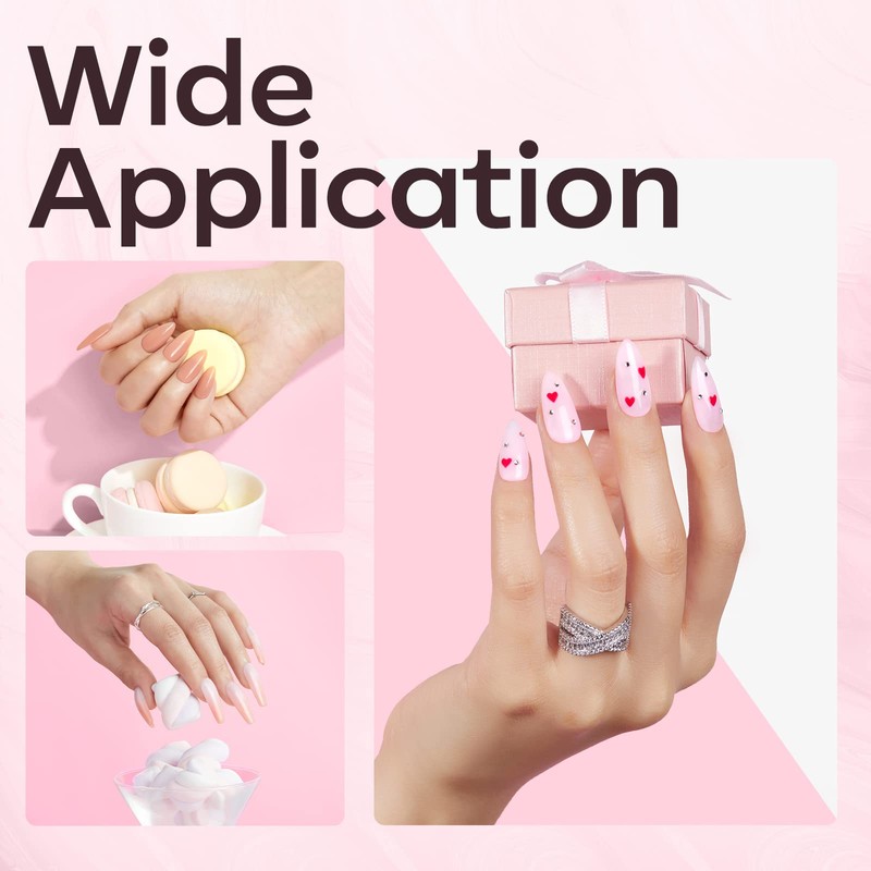 Modelones 8-in-1 Builder Nail Gel, 6 Colors Pink Builder Gel