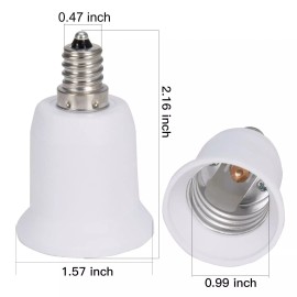 YI LIGHTING 12pcs Candelabra E12 Base to E26 Medium Screw Socket Adapter Converter
