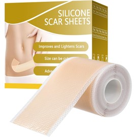 LAOJU Láminas de silicona para cicatrices, cinta adhesiva para cirugía de 5 x 30 cm. Parches de silicona para la piel para eliminar cicatrices de acné y queloides en cesáreas.