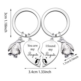 1 pair Couple Lover Romantic Valentines Gifts for Him Her You are My Penguin I Found My Penguin Keyring Keychain Boyfriend Girlfriend Husband Wife Birthday Anniversary Wedding Gift