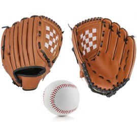 Takerei Baseball Gloves, Catch Ball Set, Practice, 2 Gloves, Adult Set, Parent-child Set, Softball, For Right-Handed, Beginners, Family Sports, With Soft Ball (Parent-Child Set: 10.5"+11.5")