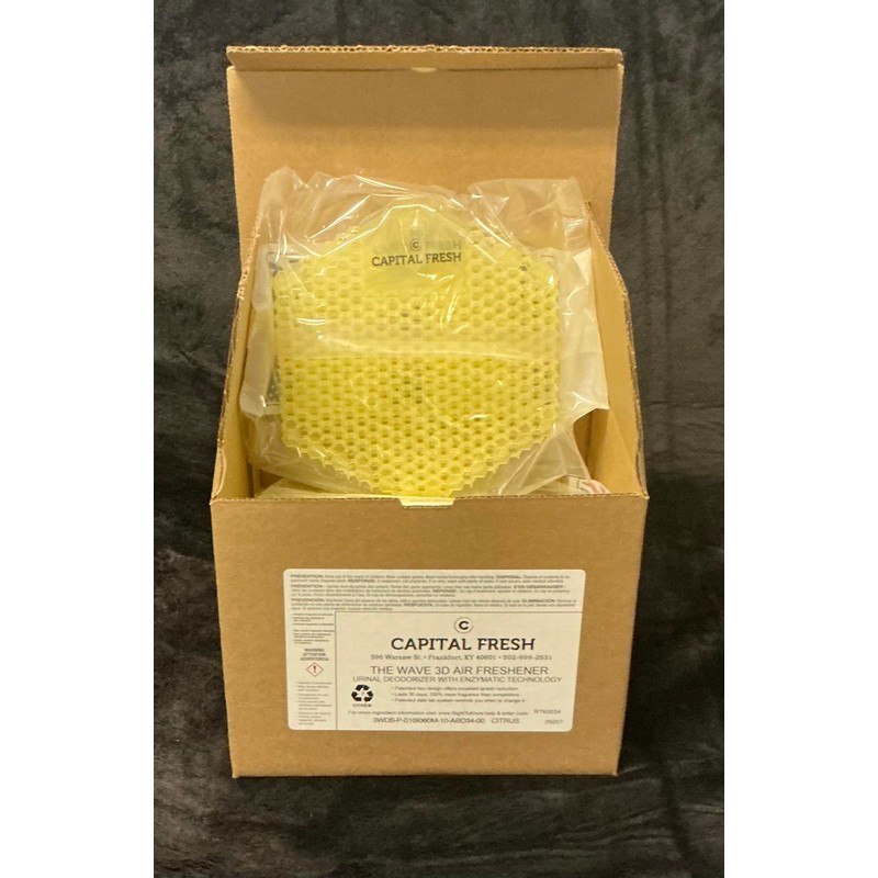 Capital Fresh Wave 3D Urinal Deodorizer Screen, Citrus Scent, 10