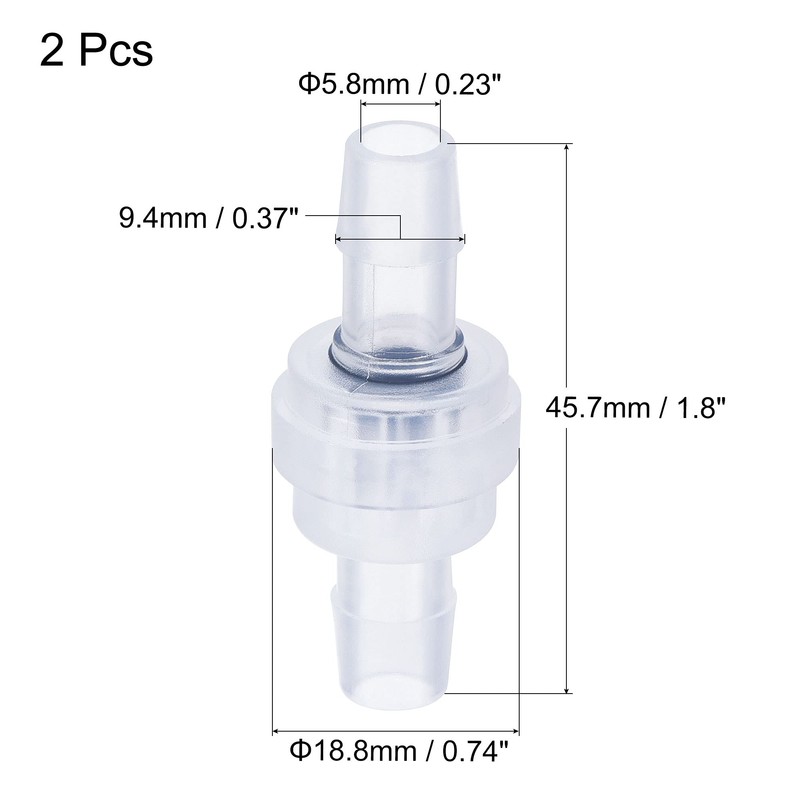 MECCANIXITY Non Return Check Valves, 3/8 Inch Dia. One Way