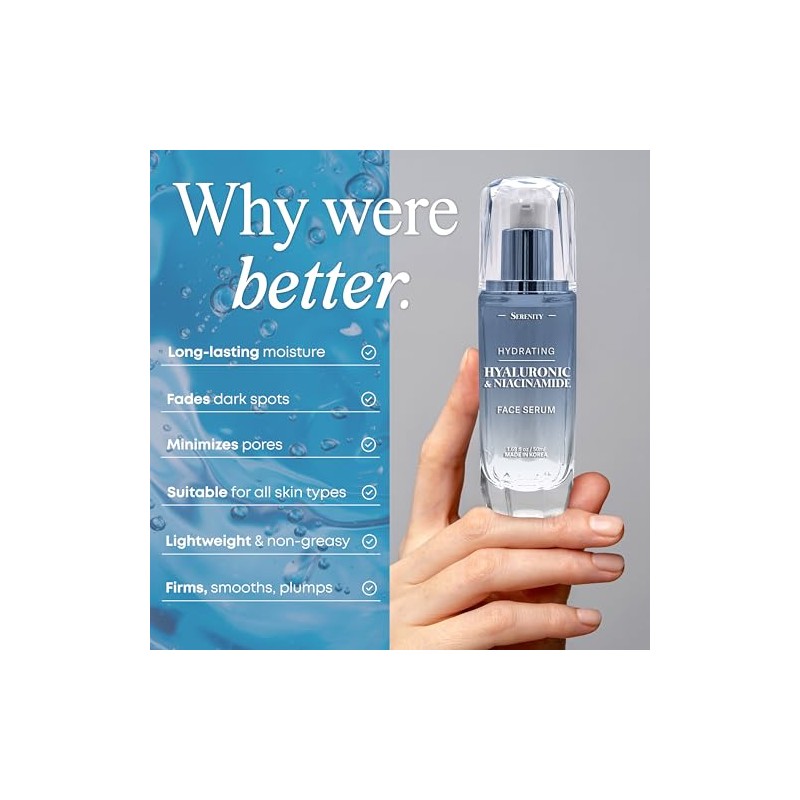 Serenity Suero Facial Dew con cido Hialurnico y Niacinamida
