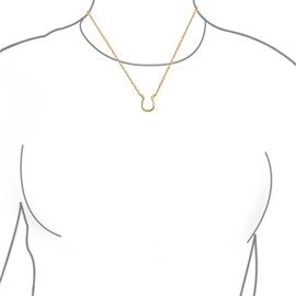 Minimalist Mini Petite Simple Equestrian Good Luck Charm Horseshoe Pendant Necklace Western Jewelry for Women for Teen Rose Gold .925 Sterling Silver