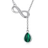 MEDWISE Malachite Necklace Teardrop Pendant Necklace with Infinity Symbol Sterling