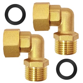 Joywayus Brass 1/2"G Male to Female 90 Degree Elbow Connectors for Clawfoot Bath Tub Mount Shower Faucet Water Line Adapter (Pack of 2)