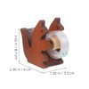 2Pcs Squirrel Shaped Tape Dispenser Wooden Desktop Tape Cutter Tape