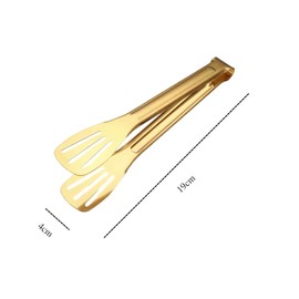 6 Pack 7 Inch Stainless Steel Gold Serving Tongs for Buffet