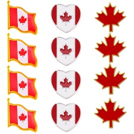 12 Pack Canada Flag Lapel Pin Canadian National Button Pins Souvenirs Gifts for Hat Bag Men Women