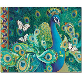 CounterArt 'Paisley Peacock' Glass Cutting Board, 15 x 12"