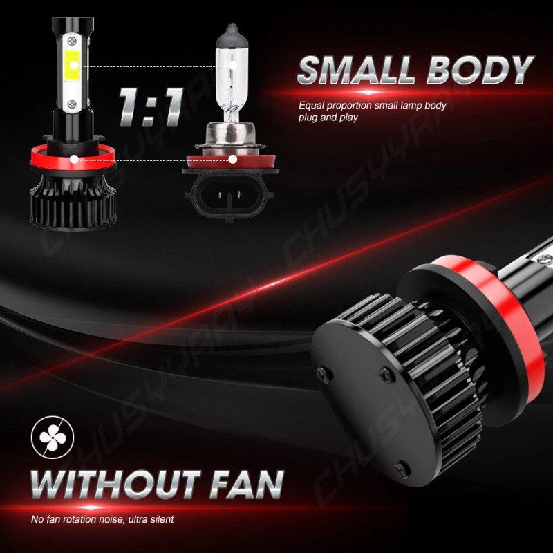 CHUSYYRAY 6000K 6x LED Headlight Fog Light Bulbs For Dodge