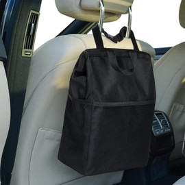 Ginsco Multi Function Car Trash Bag 3.5 Gallons, Large Capacity Hanging Car Trash Can, Waterproof Leakproof Cooler Car Storage Bag with Double Handles, Car Interior Accessories