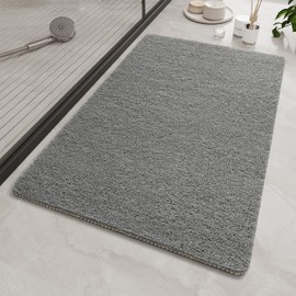 SIXHOME Shower Mat Non-Slip 60 x 60 cm Massage Textured Non-Slip Mat Shower Soft Loofah Anti Mould PVC Non-Slip Shower Mat Fits Under The Door Bath Mat for Shower Grey
