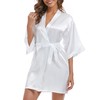 Xuepelit Bride Dressing Gown Women's Kimono Satin Bathrobe Lightweight Japanese