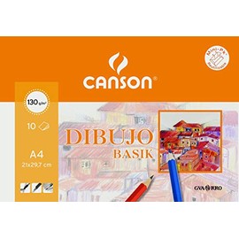 Canson 200406331 Zeichenpapier, 130 g, DIN A4, 10 Blätter