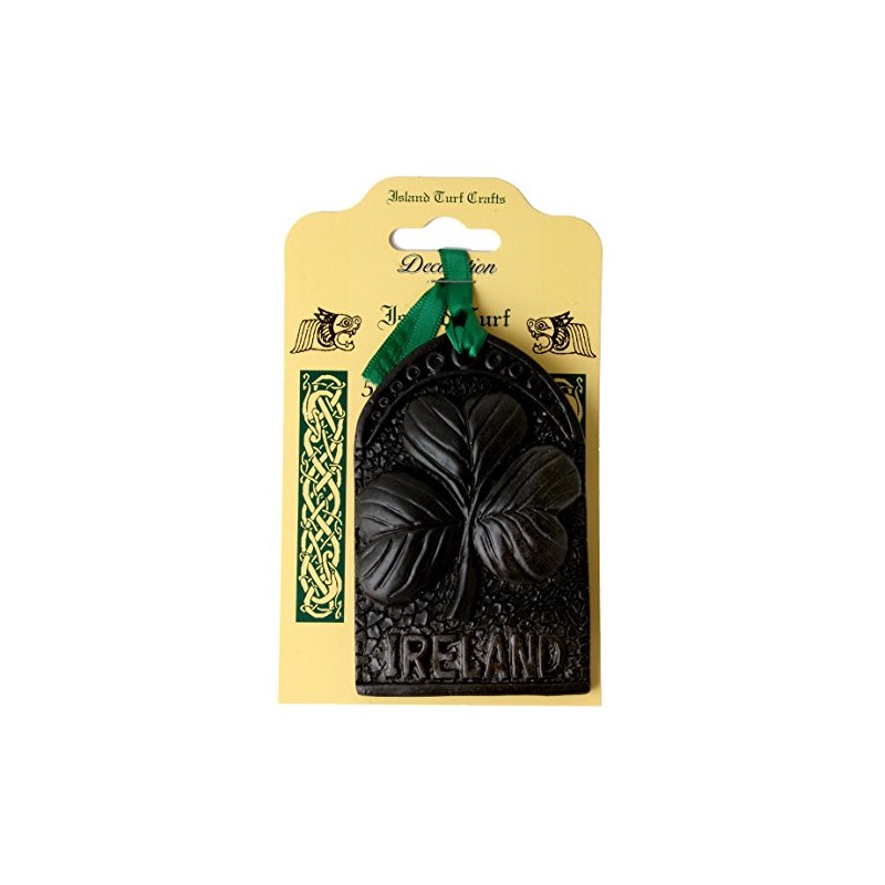 Irish Turf Shamrock Turf Hanging Ornament With Green Ribbon