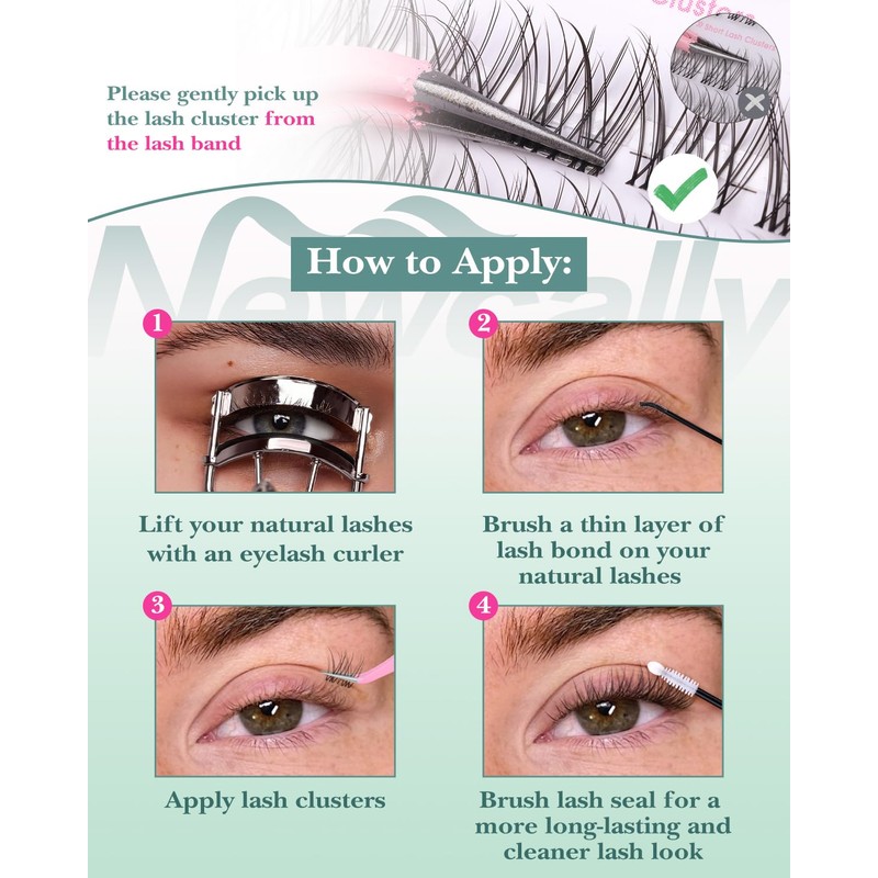 Natural Lash Clusters Kit 8-10-12MM Short Eyelash Clusters Kit Clear