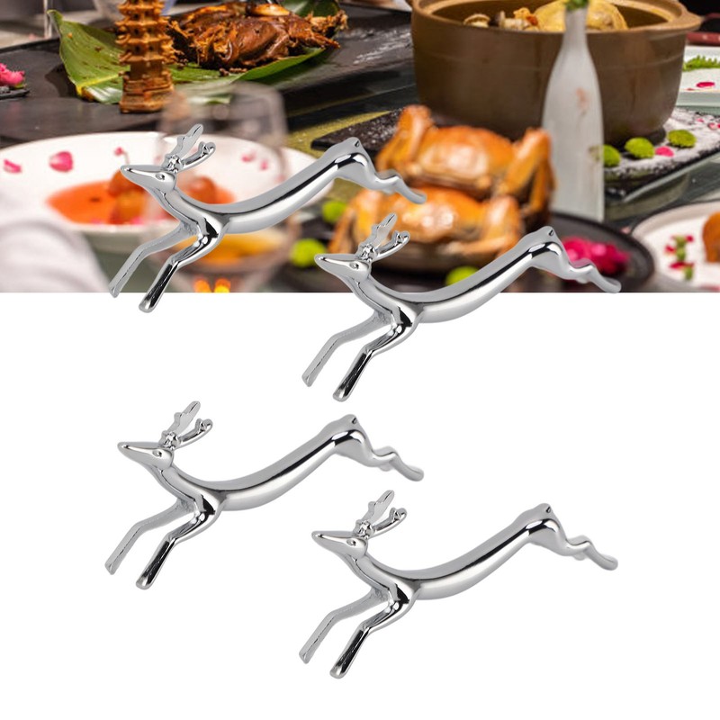 4PCS Cutlery Rest Silver Chopstick Stand Electroplated Polished Zinc Alloy