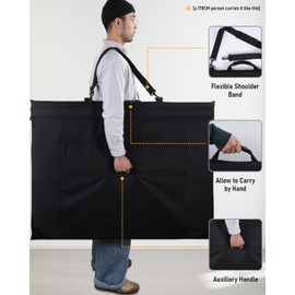 Nicpro Light Weight Art Portfolio Bag, 32 x 42 Extra Large Art Portfolio Case with Detachable Shoulder Strap, Leather Corners, Carrying Storage Case for Artwork, Canvas, Poster, Sketching, and Drawing