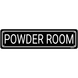 HBXNZ Powder Room Metal Tin Sign Wall Decor Room Home Bathroom Bedroom Outdoor Garage Man Cave Garden Bar Signs Decoration 16 x 4 Inches