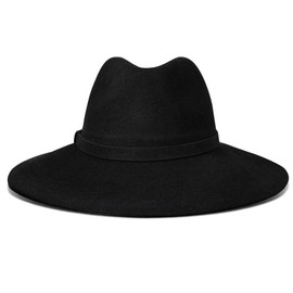 Lucky Brand Women's Ranger Hat | Wide Brim | Felt | Rancher | Americana | Western Inspired | Classic | Fashion | Cowboy, Ranger W/Band - Black, One Size
