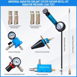 Universal Radiator Pressure Tester Coolant Pressure Tester Car Coolant Vacuum Refill Kit, Vacuum Filled, Residual Liquid Discharge Tool, Coolant Pressure Detector Set, Vacuum Cooling System