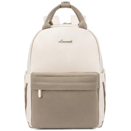 LOVEVOOK Small Backpack Women's Small City Backpack Handbag 2 in 1 Waterproof Daypack with USB Mini Backpack Women Elegant Casual Daypack for Travel Leisure Shopping Work, khaki, Casual