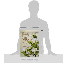 Breeze Decor Happy Fathers Day in Heaven Garden Flag Gifts Lawn Remembrance Porch Outdoor Wall Tapestry Yard Sign Grave Cemetery Decor Dad Home Banner Memorial, Made in USA