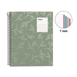 Miquelrius - A5 notebook (148 x 210 mm), 100 ruled sheets of 70 g/m², rigid cardboard cover, 4 colour bands, spiral, 2 holes, lined notebook, cute stationery, sheets