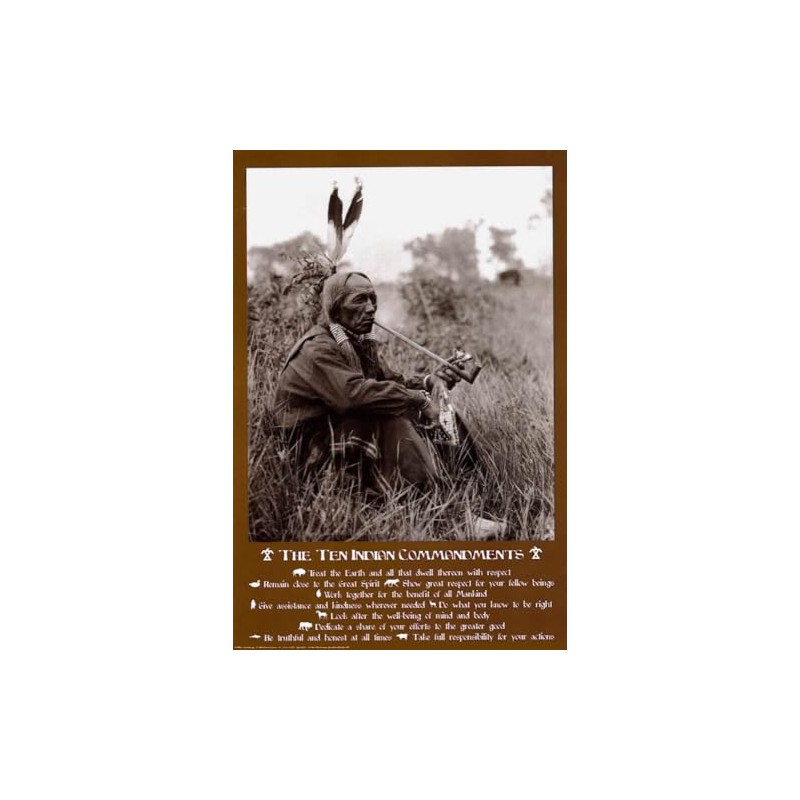 Studio B Laminated Ten Indian Commandments Native American Poster 24x36