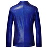 ZEROYAA Men's 70s Disco Suits Metallic Shiny Sequin Outfits Blazer