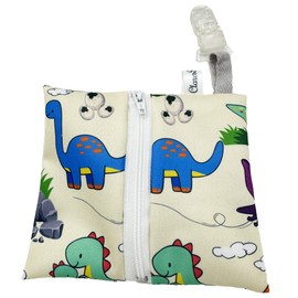 Hickman Line Bag, Central Line Bag, NGT Nasal Gastric Tube Bag with Clip and Zipper, Protective Wiggly Bag Pouch, Splashproof bag made with Waterproof fabric (DINOSAURS)