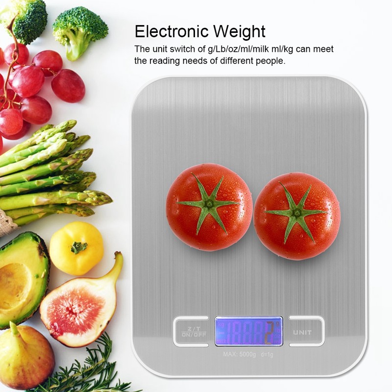 5Kg /1g Stainless Steel Electronic Scale Portable Household Kitchen Food