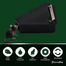 Mouse Bait Station Outdoor with Keys 4 Pack | Tamper Resistant Mice Bait Boxes | Mice Stations for Indoors & Outdoor Use | Safe for Children and Pets Mouse Traps Outdoor | Small Rodent Bait Station |