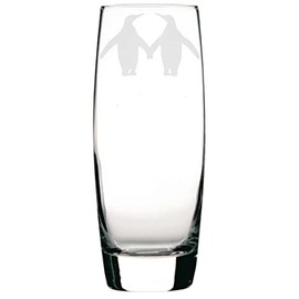 Penguin Couple Engraved Hi-Ball Glass, Penguin Gift, Engagement, Anniversary, Wedding Gift