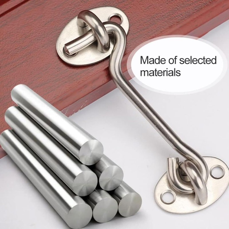 Domira Hook & Eye Latch - Heavy Duty Stainless Steel