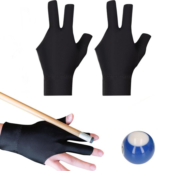 2 Pcs Billiard Gloves High Elasticity Abrasion Resistant Left and