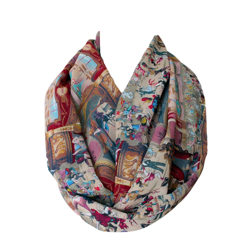 Etwoa Opera Theater Pattern Infinity Circle Scarf