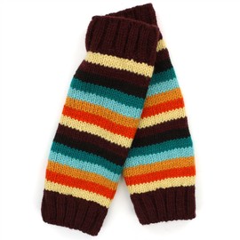LOUDelephant Hand Knitted Wool Leg Warmers Unisex Warm for Men and Women, stripe retro d