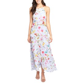 RACHEL Rachel Roy Womens Ruffled Floral Print Maxi Dress Blue 10