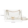 LAM GALLERY Womens PVC Clear Purse Handbag with Chain Stadium